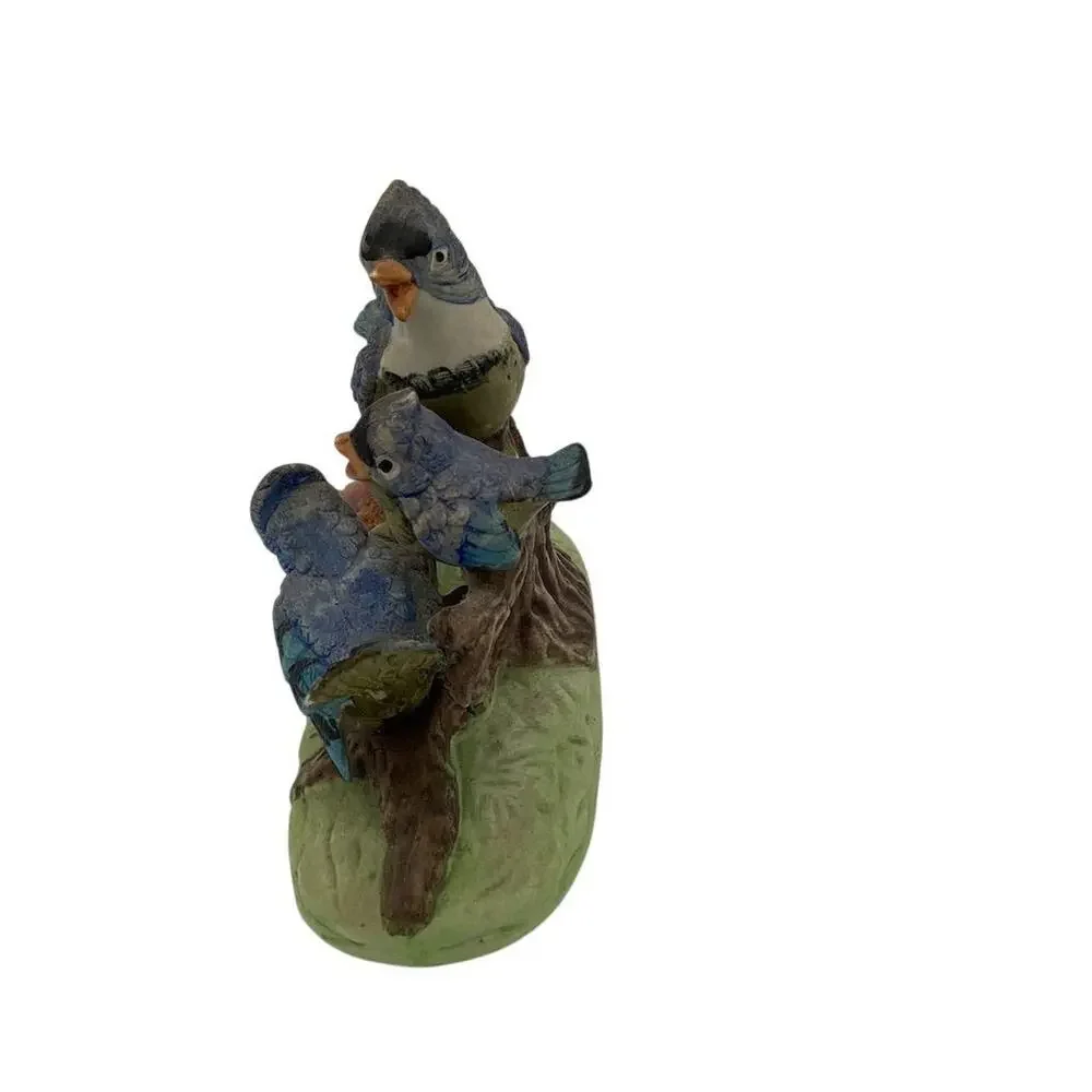 Andrea by Sadek‎ Vintage Bluebird Figurine White with Floral Accents